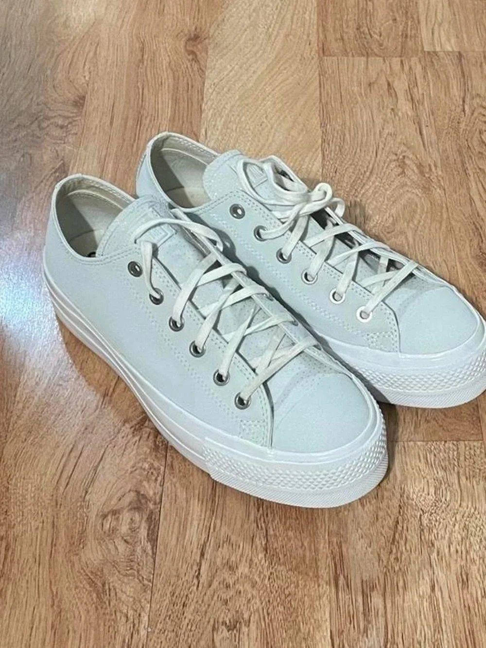 Converse White Low Top Platform Sneakers
